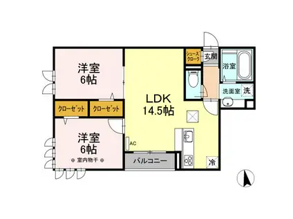 CASA FLORESTA(2LDK/1階)の間取り写真