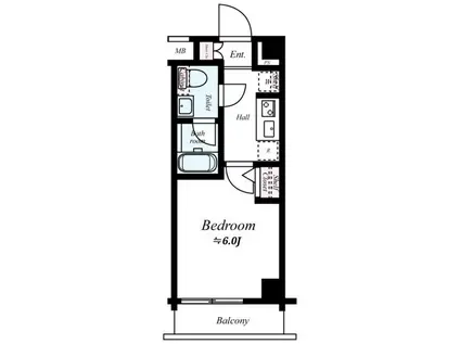 プレール・ドゥーク元住吉(1K/4階)の間取り写真