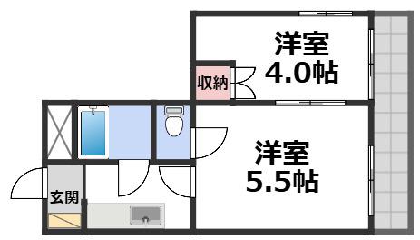 TAIHOメゾン大今里(2K/3階)の間取り写真