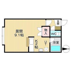 コーポアイ(ワンルーム/2階)の間取り写真
