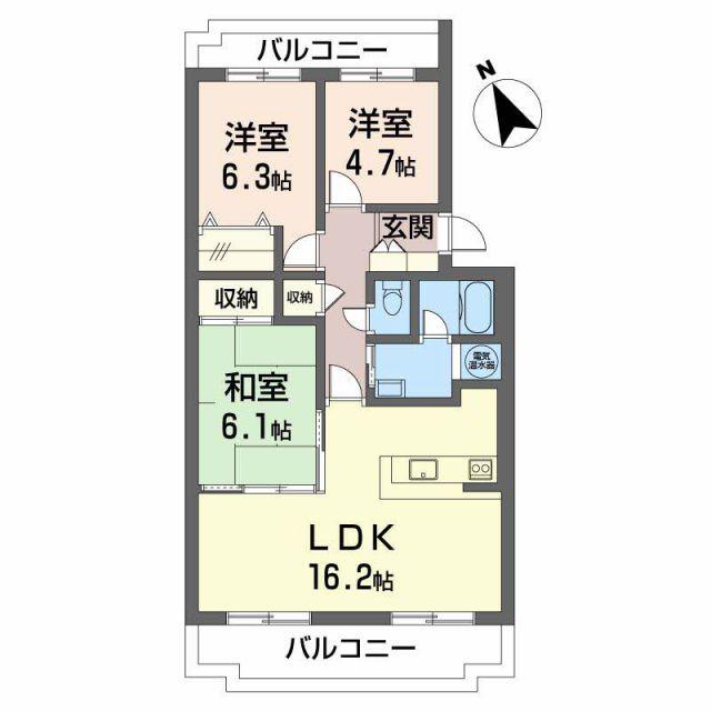 THE ROOTS(3LDK/1階)の間取り写真