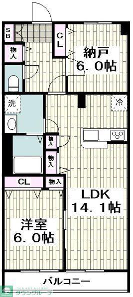 メゾン ラフィーヌ(2LDK/1階)の間取り写真
