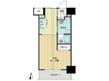 フィットエル仙台一番町(1K/12階)の間取り写真