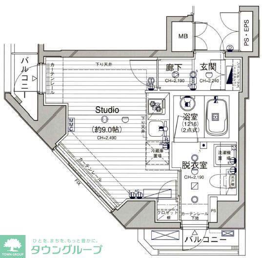 ダイナシティ西新宿(ワンルーム/4階)の間取り写真