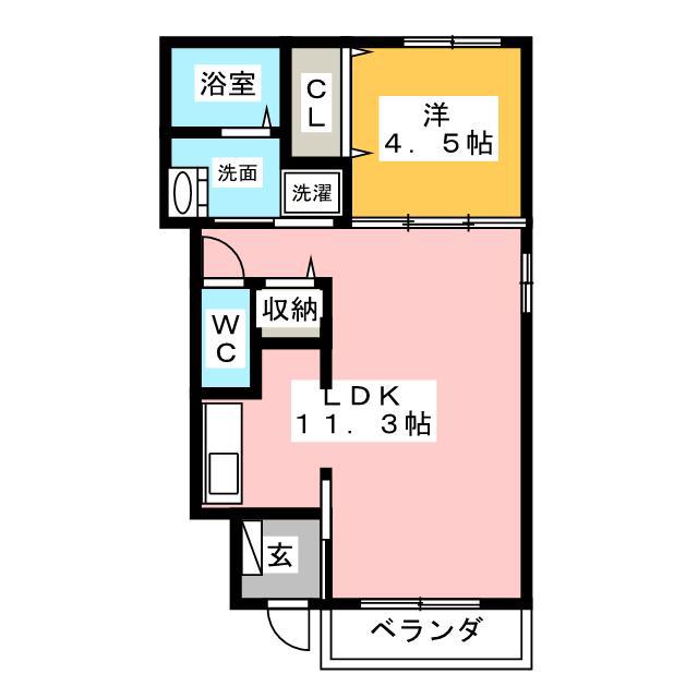 リエンダII(1LDK/1階)の間取り写真