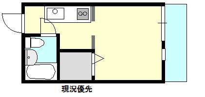 LA新徳田B(1K/3階)の間取り写真