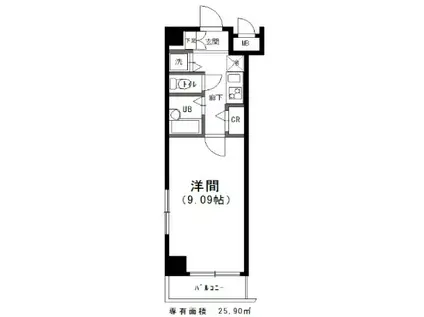ラフィネ・ジュ赤羽(1K/2階)の間取り写真