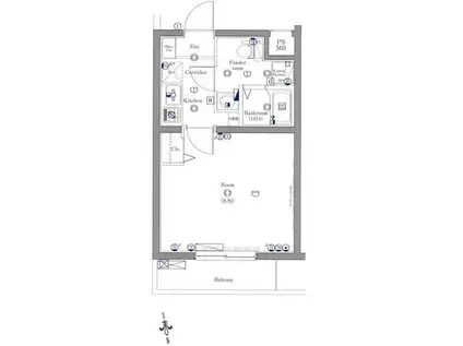 クレイシア西早稲田(1K/3階)の間取り写真