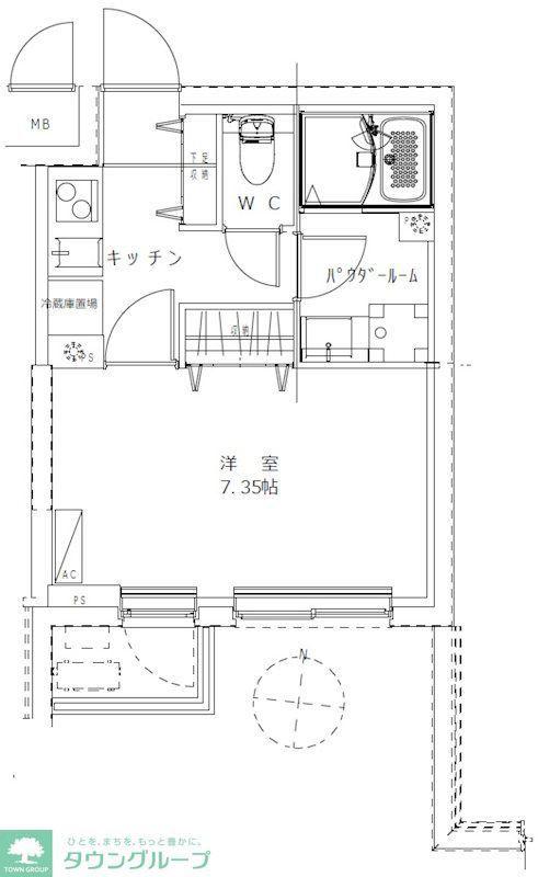 GENOVIA蕨(1K/2階)の間取り写真