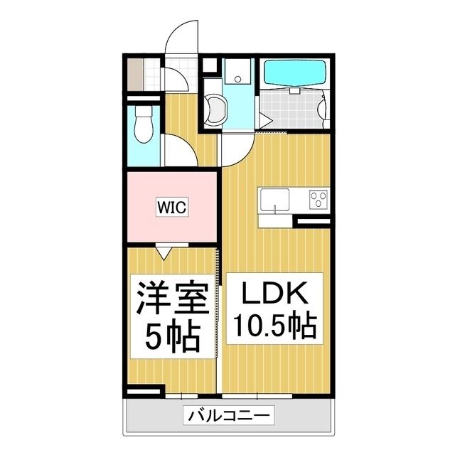 コンフォーティア中洲 A棟(1LDK/3階)の間取り写真