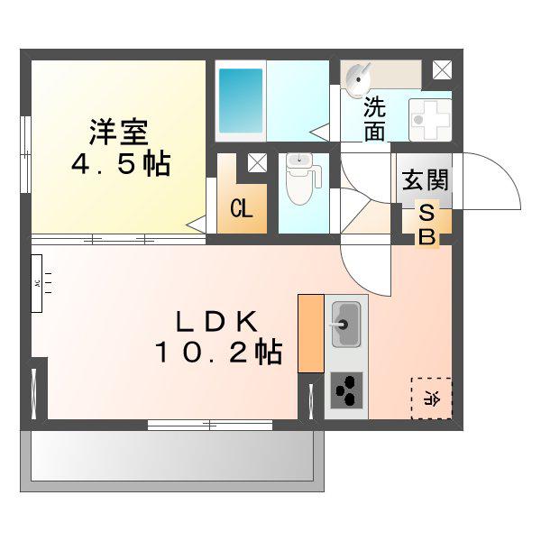 ルミエール エイト(1LDK/3階)の間取り写真