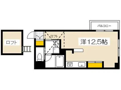 エクセルヒラモト平和大通(ワンルーム/4階)の間取り写真