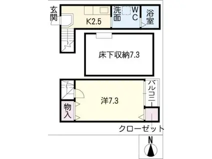 REUSSIR(1K/1階)の間取り写真