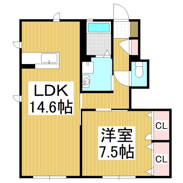 MAST TOWN 寿N(1LDK/1階)の間取り写真