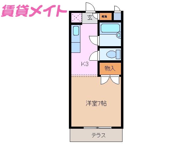 ルミエール塩浜(1K/1階)の間取り写真