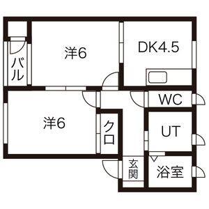 サンアイリス(2DK/1階)の間取り写真