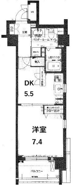 エイペックス京都東山三条(1DK/3階)の間取り写真