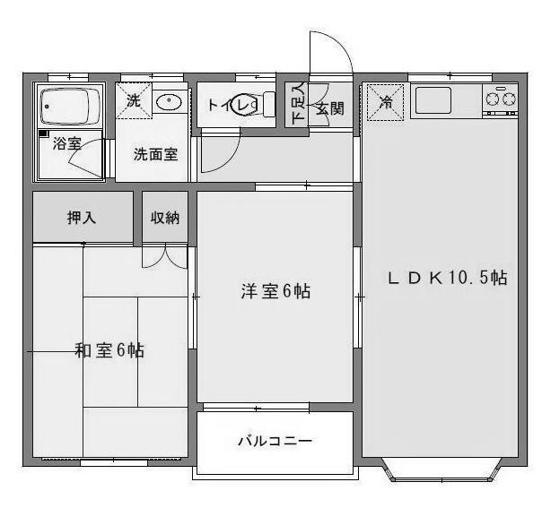 ビューパレス藤井(2LDK/2階)の間取り写真