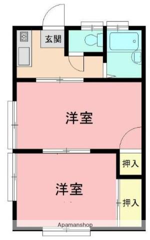 つゆきハイツ(2K/1階)の間取り写真
