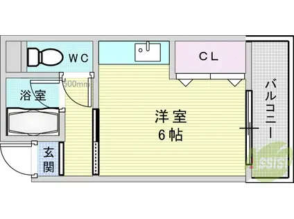 日新服部コーポ(ワンルーム/2階)の間取り写真