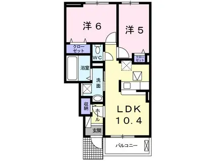 メゾン寺角 QUEST(2LDK/1階)の間取り写真