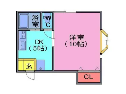 リバーサイド京町(1K/2階)の間取り写真