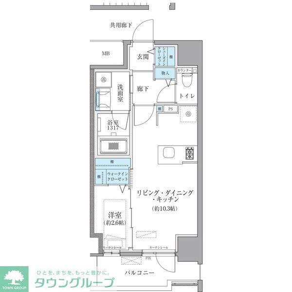 TENAS今池(1LDK/3階)の間取り写真