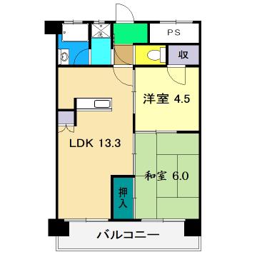 N&A APARTMENT(2LDK/5階)の間取り写真
