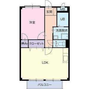 SURPLUS TWO与八杁(1LDK/2階)の間取り写真