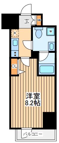 ジェノヴィア川崎Ⅲ(1K/2階)の間取り写真