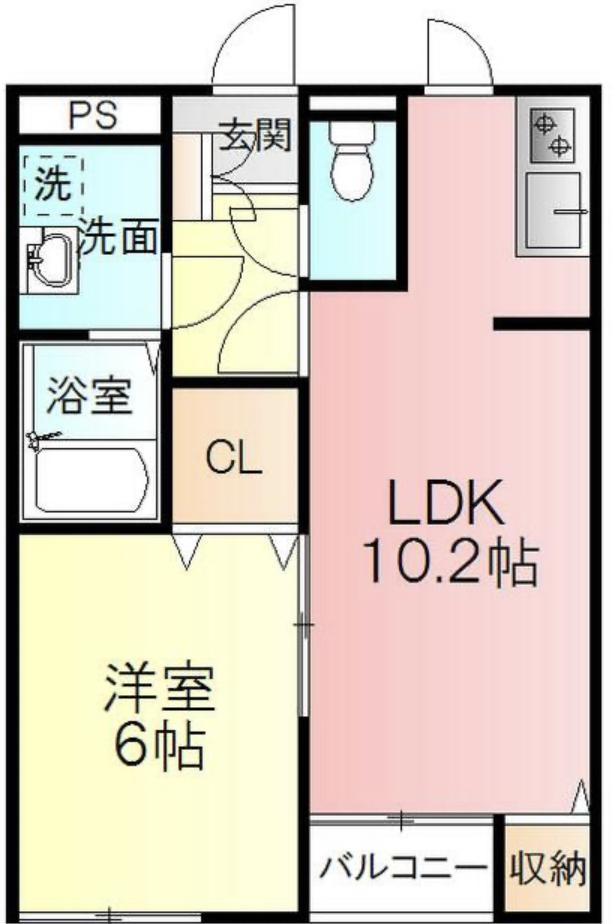 メゾンドゥ・レーヴありさ(1LDK/2階)の間取り写真