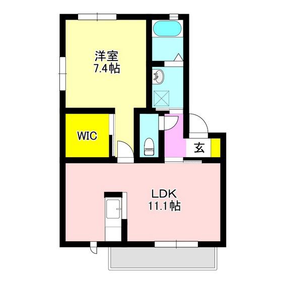 ヴィラポレールABC(1LDK/1階)の間取り写真