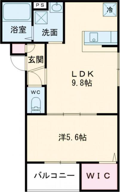 RAFFINE貝塚(1LDK/1階)の間取り写真