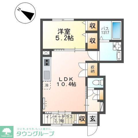 ラーバンコート大宮土屋(1LDK/1階)の間取り写真
