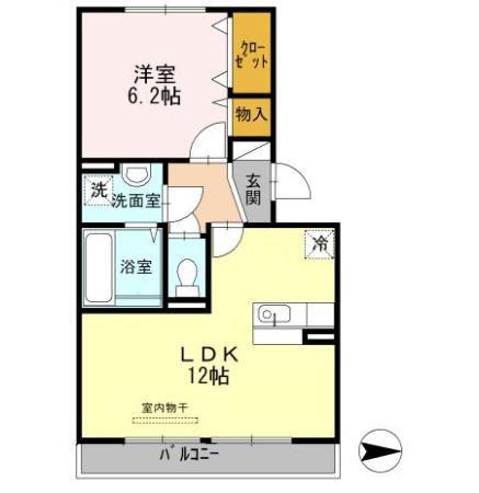 プレル八景水谷(1LDK/3階)の間取り写真