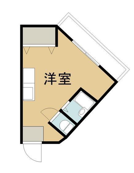 ベルハイム(ワンルーム/2階)の間取り写真