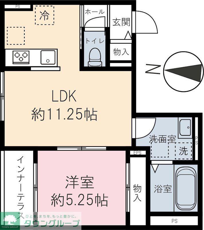 HIKARI(1LDK/3階)の間取り写真