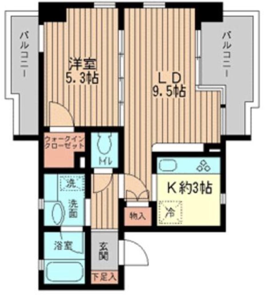 クラージュKAMAKURAYA(1LDK/5階)の間取り写真