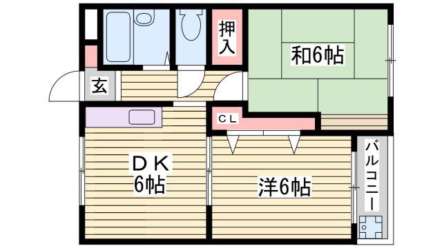 セオ・コート高丸(2DK/5階)の間取り写真