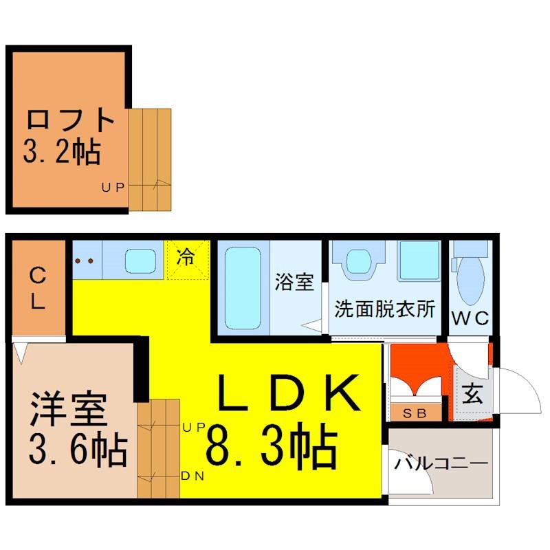 グレイス鶴舞(1LDK/1階)の間取り写真