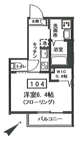 サンヒルズ旗の台(1K/1階)の間取り写真