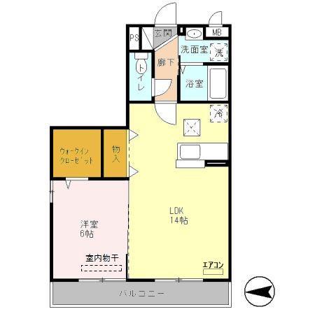 レジデンスSK(1LDK/1階)の間取り写真