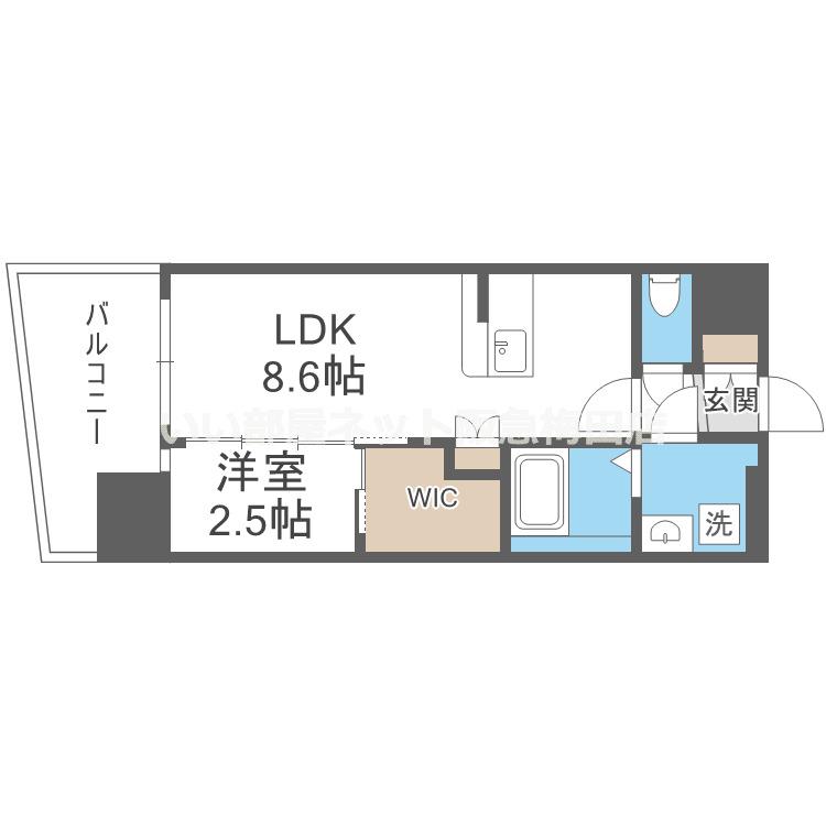 セレニテ新大阪ミラク弐番館(1LDK/2階)の間取り写真