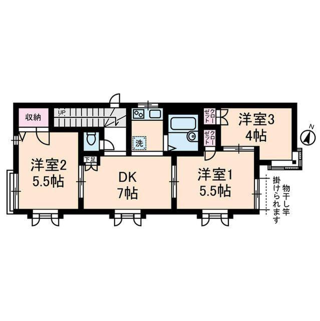 メゾン エフ(3DK/2階)の間取り写真