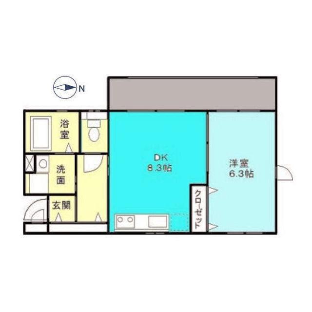 リヴェール21(1DK/2階)の間取り写真
