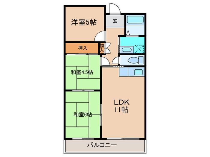 メルベーユ・246(3LDK/3階)の間取り写真