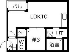 WARREN JUICHIYAII(1LDK/1階)の間取り写真