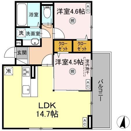 D-ROOM 369(2LDK/3階)の間取り写真