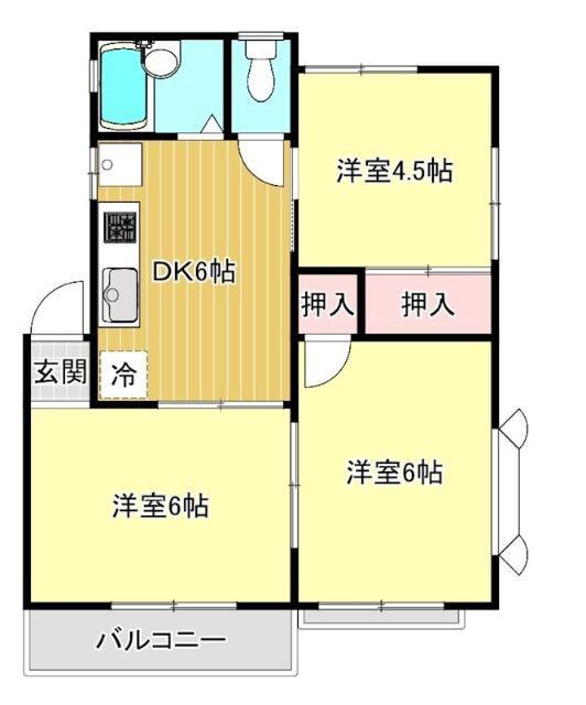 小島アーバンライフ(3DK/1階)の間取り写真