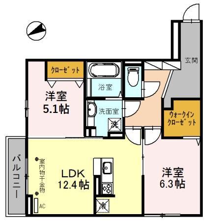 AXAS 7(2LDK/3階)の間取り写真